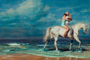 Liebe Strand Pferd
